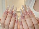 大人可愛い*グラデリボンネイル