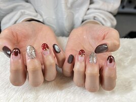 バレンタインネイル
