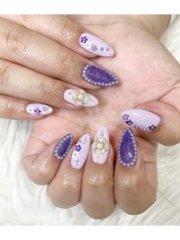 パープルキラキラネイル