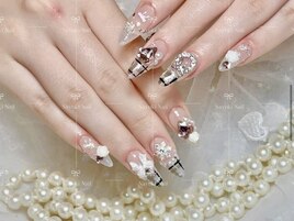 チェック柄クリスマスネイル