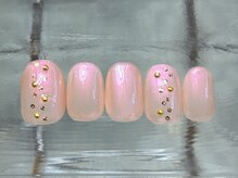 ナネア カラー(nanea color)/オレンジスタッズネイル　8000円