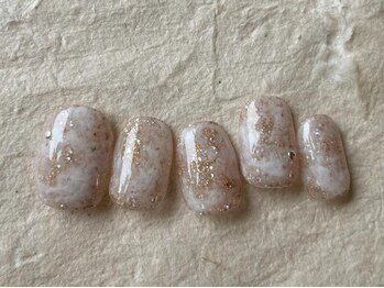 アイネイルズ 梅田店(I nails)/ラメホワイトもやもや¥7700