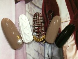 ツイード×ニット冬ネイル