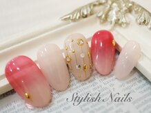 スタイリッシュネイルズ(Stylish Nails)/ガーリーな根本グラデーション