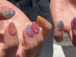 カラフルドロップカラーネイル