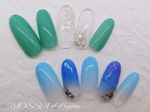 リオッサ オブ ラグーン(RIOSSA of Lagoon)/ミラーフレンチｘ夏ネイル