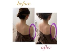 背中～腕ラインがスッと軽やかに☆ 津市/リンパ/肩こり/むくみ