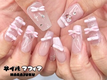 ネイルマフィア 原宿(NAIL MAFIA)/夏ネイル/ピンク/バレリーナ