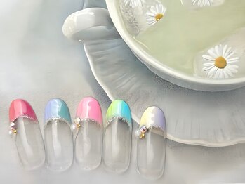 ネイルサロン&スクール ジーナ(GINA)/春色カラーでフレンチネイル