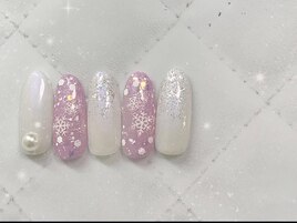 クリスマス/冬ネイル/ツイード