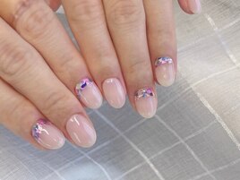 シェル埋め尽くし逆フレンチ