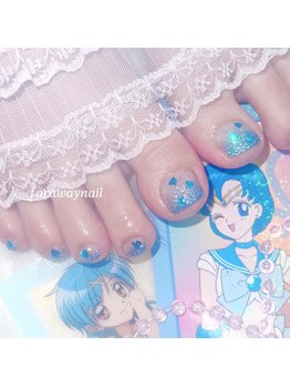 ファラウェイネイル(Faraway nail)/ブルーなゆめかわフットネイル☆