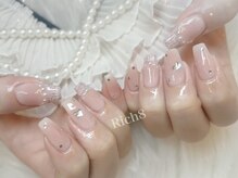 ネイルアンドまつげエクステ リッチエイト 原宿店(Rich8)/チーク×ツイードネイル