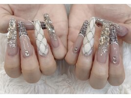 ツイードフレンチ冬ネイル