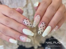 ネイルプラザ 河原町OPA店(NAIL PLAZA)/バターカラー×レース
