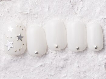 ジェミーネイル エビス(Jemiy nail ebisu)/ホワイトシンプル星8480yen