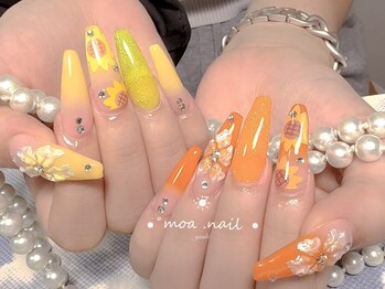 モアネイル 新宿/ワンホン花ネイル/持ち込み/新宿