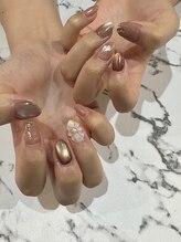 フリースタイル(Free Style)/☆ニュアンス風お花ネイル☆