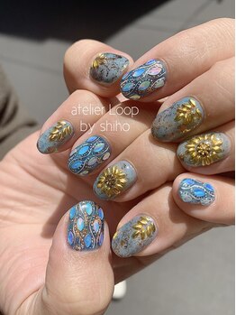 アトリエループ(atelier Loop by shiho)/ひまわりネイル