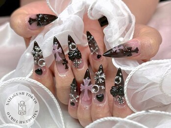 ネイルズガッシュ 溝の口店(NAILs GUSH)/クロス/グラデーション/黒