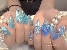 モアネイル 新宿/夏花ネイル/持ち込み/新宿