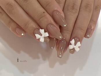 アイネイルズ 四条河原町店(I-nails)/ホワイトリボンネイル
