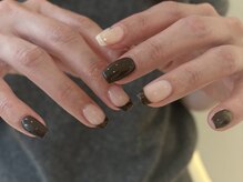 サンジュウヨン(34)/ワンカラー×フレンチネイル