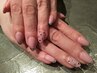 【hand】定額ネイル ¥７５００　ギラギラフレンチコース