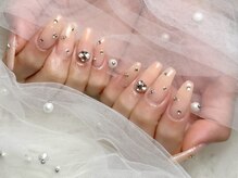 プティ アイビューティ 北浜店(peTiT eyebeauty)/ビジューネイル　シンプル