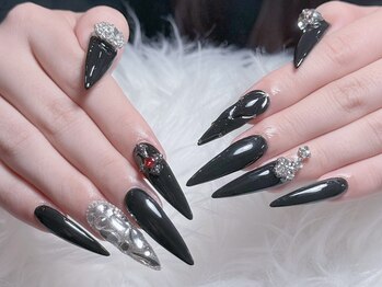 ベルネイル 池袋(Belle Nail)/ブラックとキルティングネイル
