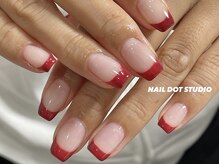 ネイルドットスタジオ 堺筋本町(NAIL DOT STUDIO)/赤フレンチ