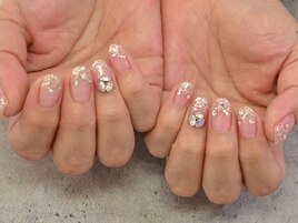 ラメグラ＆ストーンアート