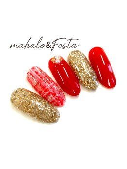 マハロ アンド フェスタ 長野店(mahalo&Festa)/ツイードネイル