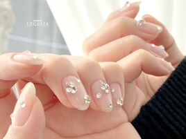 ブライダルネイルきらきらネイル