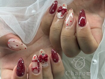 バレンタインネイル