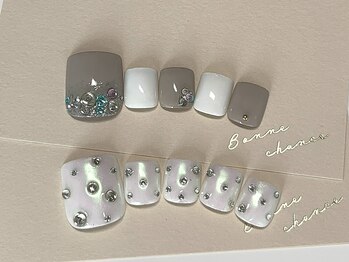 ココネイル(CoCo Nail)/ビジュー×FOOTネイル