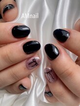 エーエムネイル(Am:nail)/つやつやブラックリボン