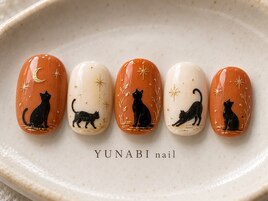 黒猫ハロウィンネイル