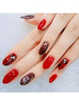 アップネイル/冬ネイル　ツイードネイル