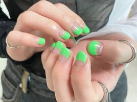 フレンチネイル　グリーン