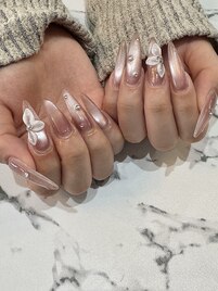☆マグ×お花のロングネイル☆