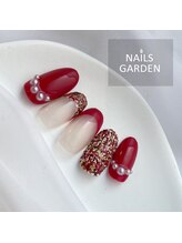 ネイルズガーデン(NAILS GARDEN)/バレンタイン×赤ネイル