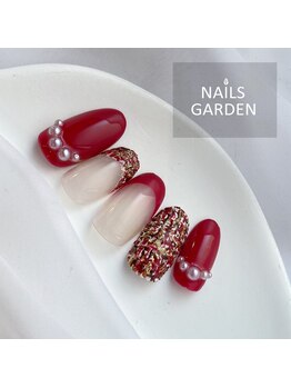 ネイルズガーデン(NAILS GARDEN)/バレンタイン×赤ネイル