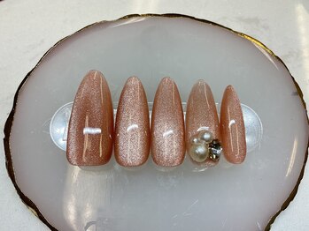 クイーンズネイル(Queeens nail)/ワンホン敷き詰めブルーネイル