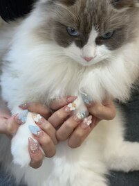 ヌードリボンハローキティネイル