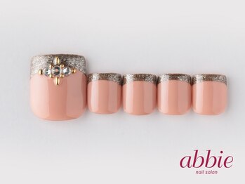ネイルサロン アビー 宮益坂店(abbie)/ブラウンラメフレンチ ¥13431