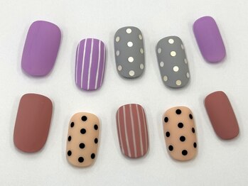 ネイルサロン クイール 小山店(NAIL SALON QUILL)/ドット×ストライプ