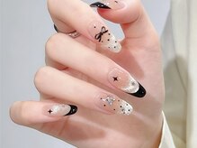 サロン ド ミニュイ(Salon de Minuit)/フレンチドットマグネットネイル