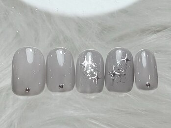 ネイルメゾン 渋谷店(NAIL MAISON)/グレーキラキララメ￥4500