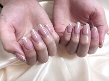 モグネイル(Mogunail)/ガラスフレンチ　夏ネイル2021